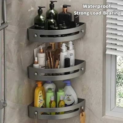 AquaSafe | Floating Bathroom Shelves - 3-Piece Corner Set & Waterproof