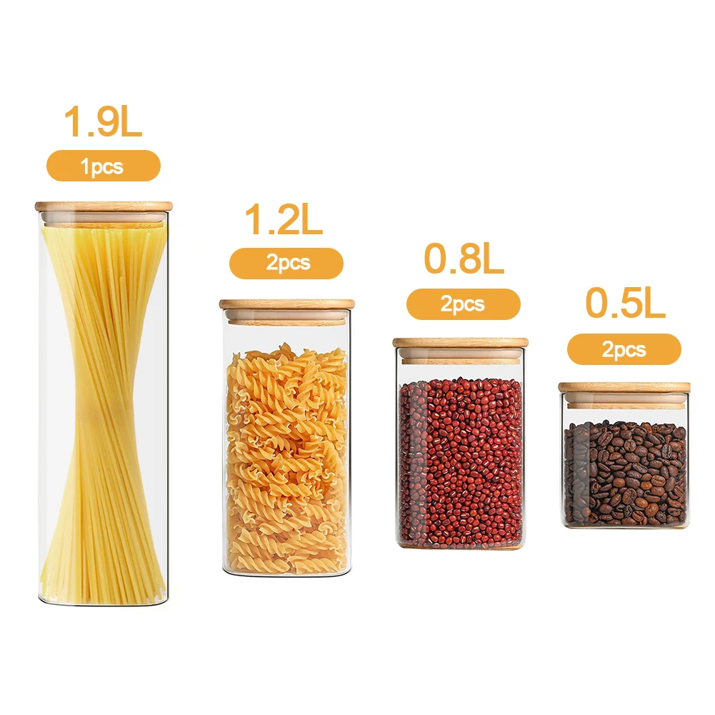 PantryStore | Stackable Pantry Jars - 7-Piece Airtight Set & EcoLuxe - Image 16