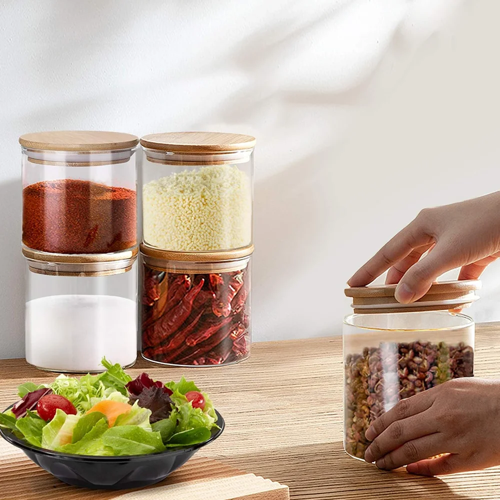 BambooSeal | Glass Spice Jars - 10-Piece Set & Bamboo Lids - Image 2