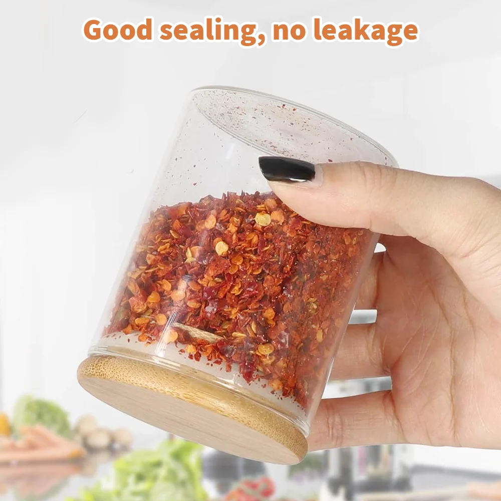 BambooSeal | Glass Spice Jars - 10-Piece Set & Bamboo Lids - Image 7