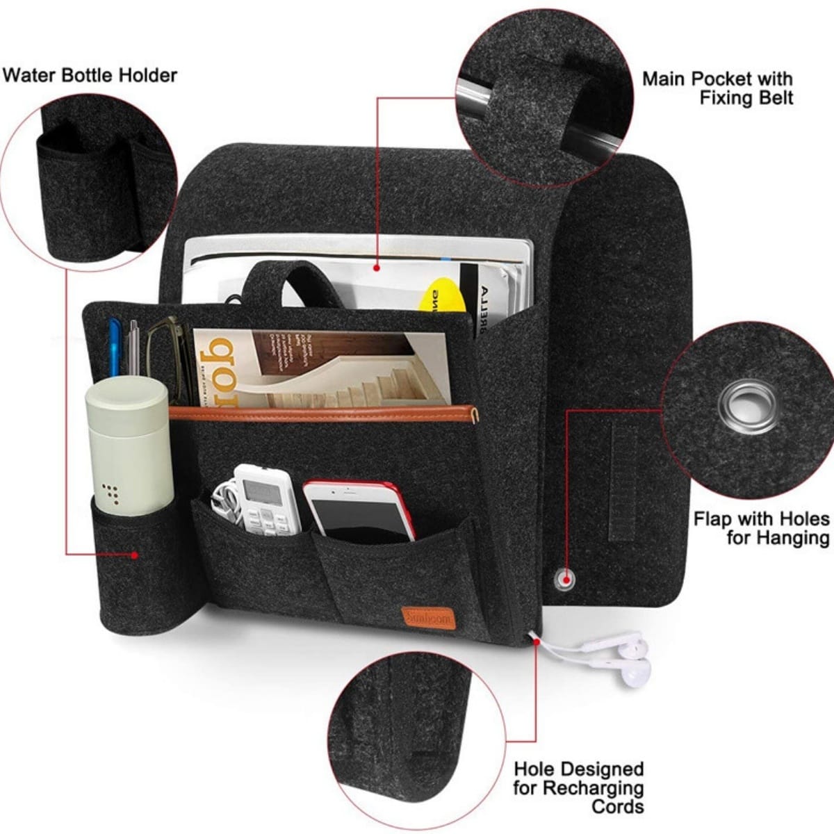 SofaSide | Luxury Felt Sofa Organiser - Tidy Caddy & Remote Holder - Image 4
