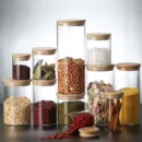Glass Spice Jars with Bamboo Lids | 10-Piece Set | EcoLuxe